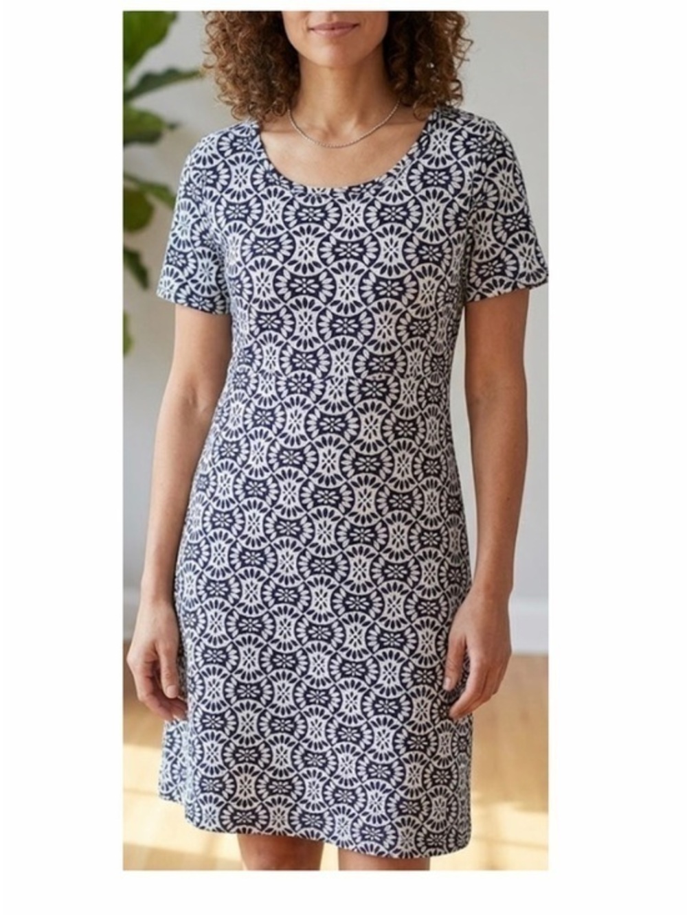 Lularoe Floral Flower Print Carly Dress Swing Loose Fit Comfy Stretch Pockets